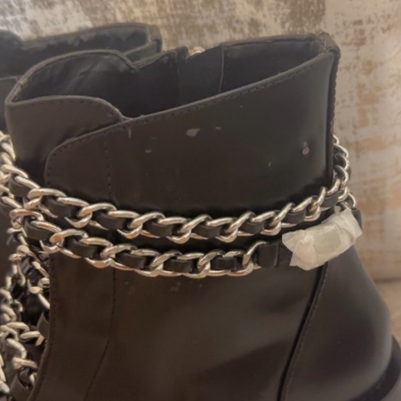 Zara leather chain lace up booties - Picture 6 of 7